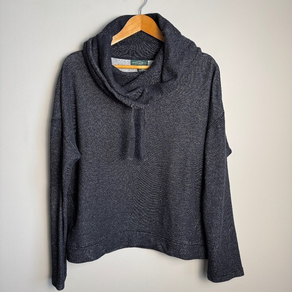 LRL Lauren Jeans Long Sleeve XL Cowl‎ Neck Women's Pullover Sweatshirt Black - Picture 1 of 14